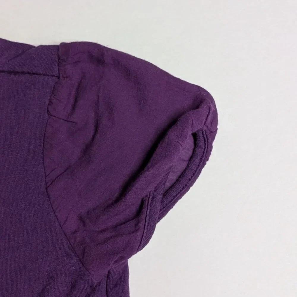 Mini Boden Purple Tiered Dress Girls 4-5Y Short Sleeve Keyhole Back